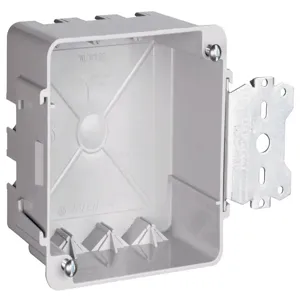 PASS AND SEYMOUR S44-35-SAC Square Box, with Threaded Mounting Hole, 4 Inch Size, Gray | CH4ADA