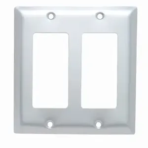 PASS AND SEYMOUR SA262 Decorator Opening Wall Plate, 2 Gang, Aluminium | CH4CNR