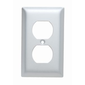 PASS AND SEYMOUR SA8 Wall Plate, Duplex Receptacle Opening, 1 Gang, Aluminium | CH4CUR