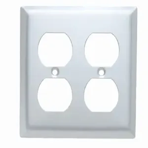 PASS AND SEYMOUR SA82 Wall Plate, Duplex Receptacle Opening, 2 Gang, Aluminium | CH4CWL