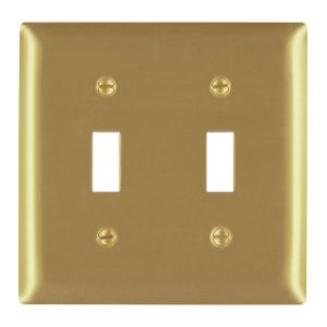 PASS AND SEYMOUR SB2 Toggle Switch Opening, 2 Gang, Brass | CH4MMH