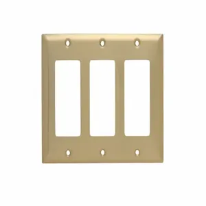 PASS AND SEYMOUR SB263 Decorator Wall Plate, 3 Gang, Brass | CH4CQM