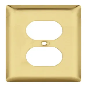 PASS AND SEYMOUR SB8-PB Wall Plate, Duplex Receptacle Opening, 1 Gang, Polished Brass | CH4CVT