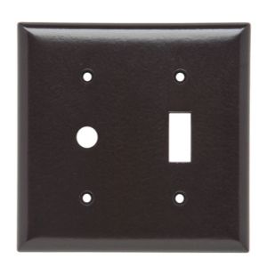 PASS AND SEYMOUR SP112 Combination Opening Wall Plate, 1 Telephone And 1 Toggle Switch, 2 Gang | CH4BRJ