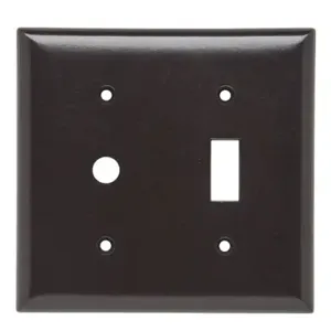 PASS AND SEYMOUR SP112 Combination Opening Wall Plate, 1 Telephone And 1 Toggle Switch, 2 Gang | CH4BRJ