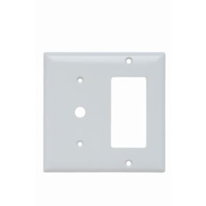 PASS AND SEYMOUR SP1226-W Combination Opening Wall Plate, 1 Telephone And 1 Decorator, 2 Gang | CH4BRC