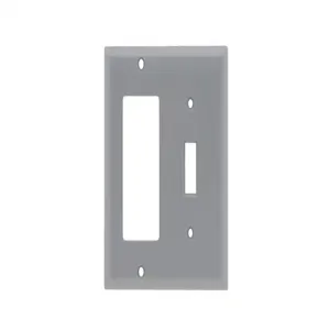 PASS AND SEYMOUR SP126-GRY Combination Opening Wall Plate, 1 Toggle Switch And 1 Decorator, 2 Gang | CH4BTR