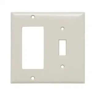 PASS AND SEYMOUR SP126-LA Combination Opening Wall Plate, 1 Toggle Switch And 1 Decorator, 2 Gang | CH4BTZ