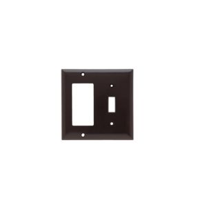 PASS AND SEYMOUR SP126 Combination Opening Wall Plate, 1 Toggle Switch And 1 Decorator, 2 Gang | CH4BTM