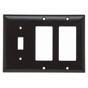 PASS AND SEYMOUR SP1262 Combination Opening Wall Plate, 1 Toggle Switch And 2 Decorator, 3 Gang | CH4BVN