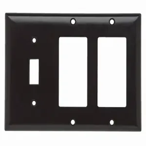 PASS AND SEYMOUR SP1262 Combination Opening Wall Plate, 1 Toggle Switch And 2 Decorator, 3 Gang | CH4BVN