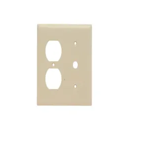 PASS AND SEYMOUR SP128-I Combination Opening Wall Plate, 1 Telephone And 1 Duplex Receptacle, 2 Gang | CH4BRG