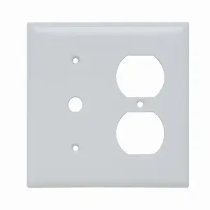 PASS AND SEYMOUR SP128-W Combination Opening Wall Plate, 1 Telephone And 1 Duplex Receptacle, 2 Gang | CH4BRH