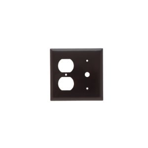 PASS AND SEYMOUR SP128 Kombinations-Wandplatte mit Öffnung, 1 Telefon und 1 Duplex-Steckdose, 2-fach | CH4BRE