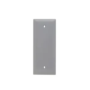 PASS AND SEYMOUR SP13-GRY Blank Wall Plate, Box Mounted, 1 Gang, Gray | CH4BFZ