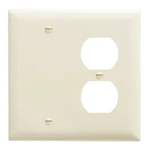 PASS AND SEYMOUR TP138-LA Combination Opening Wall Plate, 1 Blank And 1 Duplex Receptacle, 2 Gang | CH4BPH