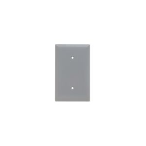 PASS AND SEYMOUR SP14-GRY Blank Wall Plate, Strap Mounted, 1 Gang, Gray | CH4BHY