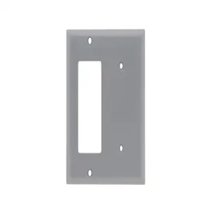 PASS AND SEYMOUR SP1426-GRY Combination Opening Wall Plate, 1 Blank And 1 Decorator, 2 Gang | CH4BNH