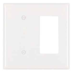PASS AND SEYMOUR SP1426-W Combination Opening Wall Plate, 1 Blank And 1 Decorator, 2 Gang | CH4BNP