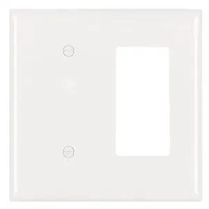 PASS AND SEYMOUR SP1426-W Combination Opening Wall Plate, 1 Blank And 1 Decorator, 2 Gang | CH4BNP