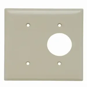 PASS AND SEYMOUR SP147-W Combination Opening Wall Plate, 1 Blank And 1 Single Receptacle, 2 Gang | CH4BPQ