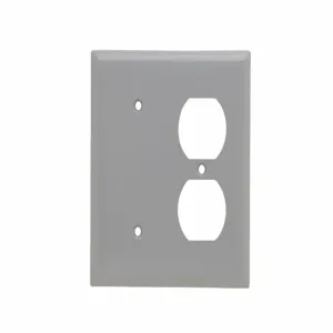 PASS AND SEYMOUR SP148-GRY Combination Opening Wall Plate, 1 Blank And 1 Duplex Receptacle, 2 Gang | CH4BPB