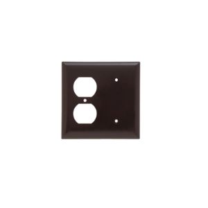 PASS AND SEYMOUR SP148 Kombinations-Wandplatte mit Öffnung, 1 Blind- und 1 Duplex-Steckdose, 2-fach | CH4BNW