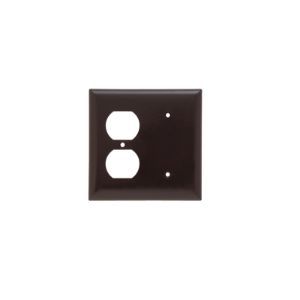 PASS AND SEYMOUR SP148 Combination Opening Wall Plate, 1 Blank And 1 Duplex Receptacle, 2 Gang | CH4BNW