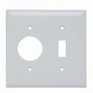 PASS AND SEYMOUR SP17-I Combination Opening Wall Plate, 1 Toggle Switch And 1 Receptacle, 2 Gang | CH4BVK