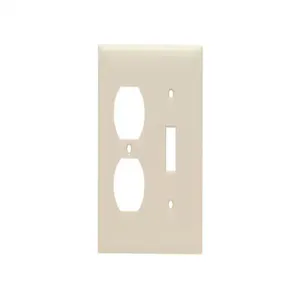 PASS AND SEYMOUR SP18-LA Combination Opening Wall Plate, 1 Toggle Switch And 1 Duplex Receptacle, 2 Gang | CH4BUZ