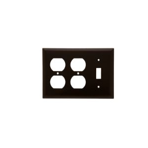 PASS AND SEYMOUR SP182 Combination Opening Wall Plate, 1 Toggle Switch And 2 Duplex Receptacle, 3 Gang | CH4BVV