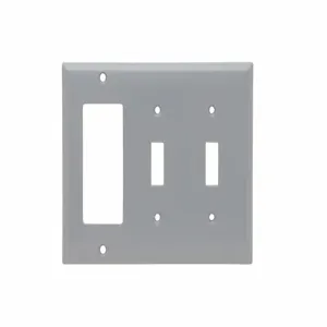 PASS AND SEYMOUR SP226-GRY Combination Opening Wall Plate, 2 Toggle Switch And 1 Decorator, 3 Gang | CH4BWF