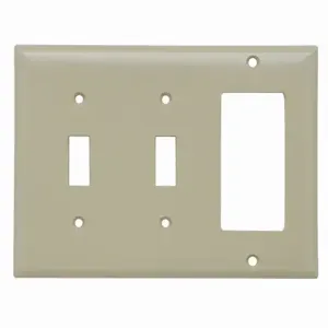 PASS AND SEYMOUR SP226-I Combination Opening Wall Plate, 2 Toggle Switch And 1 Decorator, 3 Gang | CH4BWH