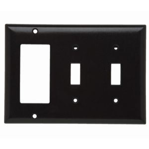 PASS AND SEYMOUR SP226 Kombinations-Wandplatte mit Öffnung, 2 Kippschalter und 1 Dekorator, 3-fach | CH4BWD