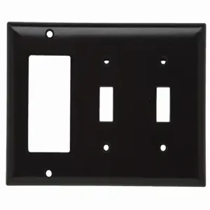 PASS AND SEYMOUR SP226 Combination Opening Wall Plate, 2 Toggle Switch And 1 Decorator, 3 Gang | CH4BWD