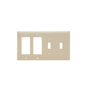 PASS AND SEYMOUR SP2262-I Kombinations-Wandplatte mit Öffnung, 2 Kippschalter und 2 Dekorateure, 4-fach | CH4BXE