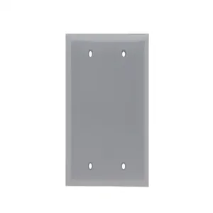 PASS AND SEYMOUR SP23-GRY Blank Wall Plate, Box Mounted, 2 Gang, Gray | CH4BHE