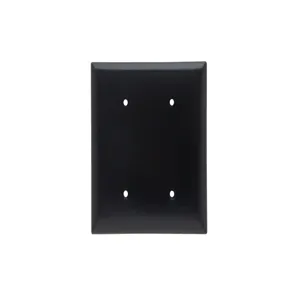 PASS AND SEYMOUR SP24-BK Blank Wall Plate, Strap Mounted, 2 Gang, Black | CH4BJR