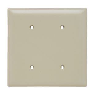 PASS AND SEYMOUR SP24-I Blank Wall Plate, Strap Mounted, 2 Gang, Ivory | CH4BJV