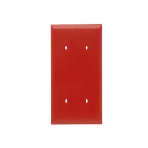 PASS AND SEYMOUR SP24-RED Blank Wall Plate, Strap Mounted, 2 Gang, Red | CH4BJY