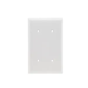 PASS AND SEYMOUR SP24-W Blank Wall Plate, Strap Mounted, 2 Gang, White | CH4BJZ