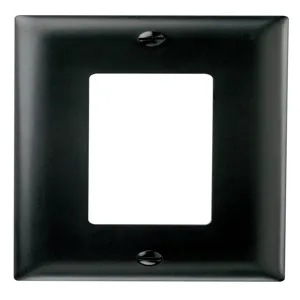 PASS AND SEYMOUR SP262-BK Decorator Opening Wall Plate, 2 Gang, Black | CH4CNT