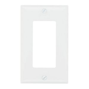 PASS AND SEYMOUR SP26-W Decorator Opening Wall Plate, 1 Gang, White | CH4CLR