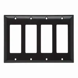 PASS AND SEYMOUR SP264 Decorator Opening Wall Plate, 4 Gang, Brown | CH4CJW