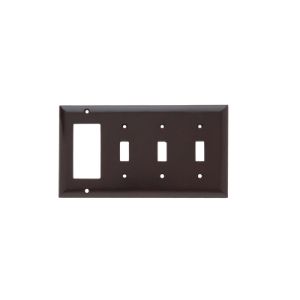 PASS AND SEYMOUR SP326 Kombinations-Wandplatte mit Öffnung, 3 Kippschalter und 1 Dekorator, 4-fach | CH4BXL
