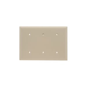 PASS AND SEYMOUR SP34-I Blank Wall Plate, Strap Mounted, 3 Gang, Ivory | CH4BJL