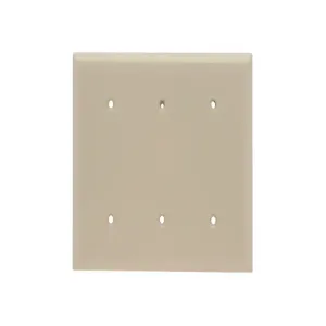 PASS AND SEYMOUR SP34-I Blank Wall Plate, Strap Mounted, 3 Gang, Ivory | CH4BJL