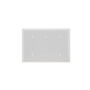 PASS AND SEYMOUR SP34-W Blank Wall Plate, Strap Mounted, 3 Gang, White | CH4BJM