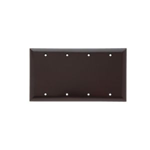 PASS AND SEYMOUR SP43 Blank Wall Plate, Box Mounted, 4 Gang, Brown | CH4BFJ