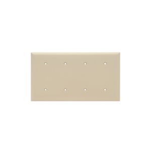 PASS AND SEYMOUR SP44-I Blank Wall Plate, Strap Mounted, 4 Gang, Ivory | CH4BHQ